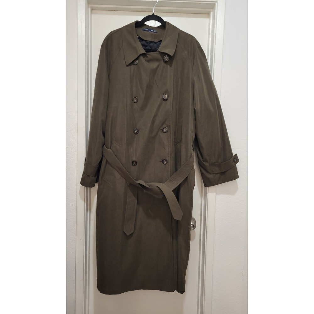 Vgt Ralph Lauren Men Trench Coat Button Front Brown Removable Lining Classic 42R